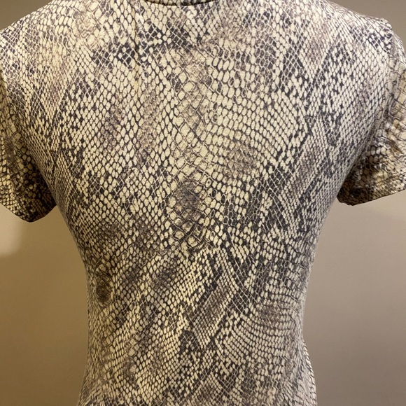Aritzia Babaton Gray Green Snake Skin Tee Shirt - Picture 6 of 8